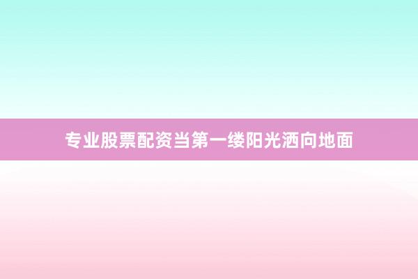 专业股票配资当第一缕阳光洒向地面